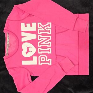 PINK Victoria's Secret Kids Sweatshirt in Bright Pink with Love Graphic